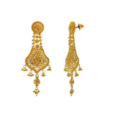 An image showing the side view of the 22K gold earrings from Virani Jewelers. | Treat yourself to a 22K gold necklace that will make you look like the queen you are.

Set includ...