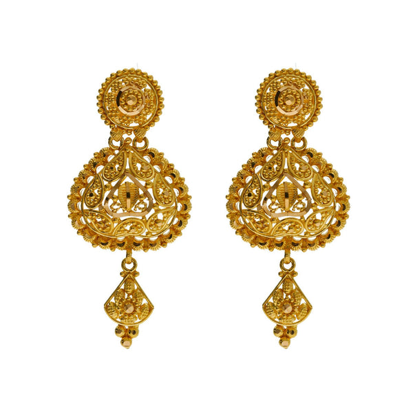 22K Yellow Gold Mango Necklace & Earrings Set W/ Beaded Filigree & Domed Scallop Pendants - Virani Jewelers | 



Bring luxury to your wardrobe with exquisite pieces like this 22K yellow gold necklace & ...