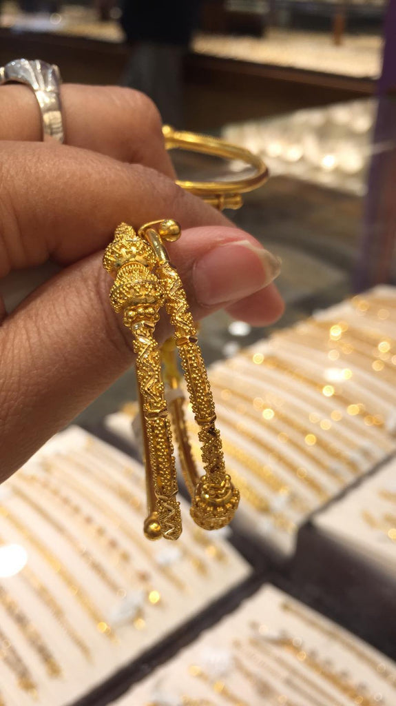 22K Baby bangles, set of 2, 16.3 grams - Virani Jewelers | Baby bangles, set of 2, 16.3 grams in 22K gold.