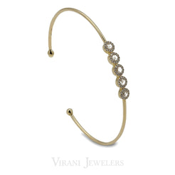 14K Yellow Gold Diamond Bangle W/ 0.39ct Diamonds - Virani Jewelers