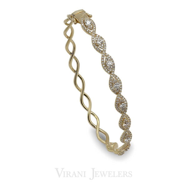 14k Gold Diamond Bangle - Virani Jewelers | 