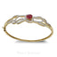 0.9CT Diamond Bangle Set in 18K Yellow Gold W/ Emerald Cut Ruby Stone - Virani Jewelers