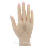Minimalist 0.7 CT Diamond Finger Bracelet set in an 18K Rose Gold Leaf Shape - Virani Jewelers | Minimalist 0.7ct Diamond Finger Bracelet set in an 18K Rose Gold Leaf Shape for woman. This rose ...