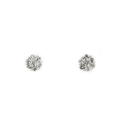 0.5 ct Diamond Cluster Earrings in 14k White Gold - Virani Jewelers
