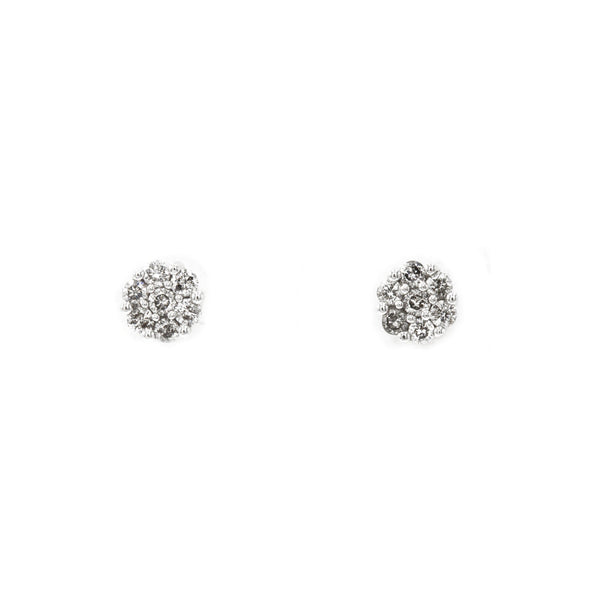 0.5 ct Diamond Cluster Earrings in 14k White Gold - Virani Jewelers | 