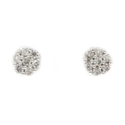 0.75 ct Diamond Cluster Earrings in 14k White Gold - Virani Jewelers