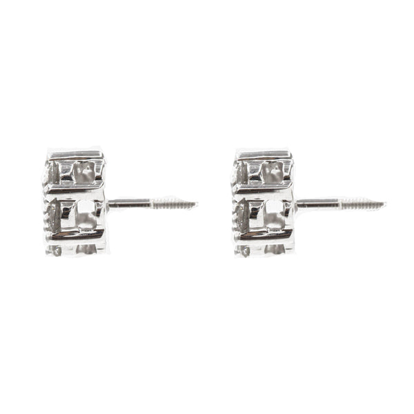 0.75 ct Diamond Cluster Earrings in 14k White Gold - Virani Jewelers | 0.75 ct Diamond Cluster Earrings in 14k white gold for women. total weight is 2.5 grams