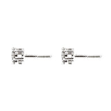 0.25 ct Diamond Cluster earrings in 14k White Gold with Screw back - Virani Jewelers | These are 14k white gold diamond flower cluster earrings with screwbacks. They feature 0.25ct wit...