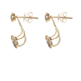 Minimalist 0.8 CT Round Diamond Ear Jackets Set in 14K Yellow Gold, Multiwear Earrings - Virani Jewelers | Minimalist 0.8ct round diamond drop earrings set in 14k yellow gold. Earrings can be worn one of ...