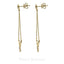Minimalist 0.3 CT Diamond Drop Earrings Set in 18K Yellow Gold W/ Leaf Shaped Accents - Virani Jewelers
