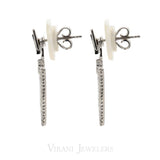 Minimalist 0.3 CT Diamond Triangle Drop Earrings Set In 18K White Gold - Virani Jewelers | Minimalist 18K White Gold Diamond Triangle Drop Earrings for women. Gold weight is 2.6 grams. Mak...