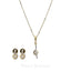 Minimalist 0.2CT Diamond Semi Circle Pendant & Earrings Set in 18K Yellow & White Gold - Virani Jewelers