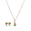 0.37CT Diamond Crecent Pendant Necklace & Earrings Set In 18K Gold - Virani Jewelers