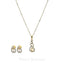 0.29CT Diamond Overlay Tear Pendant Necklace & Earrings Set in 18K Yellow Gold - Virani Jewelers