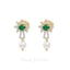 1.90CT Diamond Necklace & Earrings W/Oval Cut Emerald & Pearl - Virani Jewelers