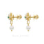 1.90CT Diamond Necklace & Earrings W/Oval Cut Emerald & Pearl - Virani Jewelers