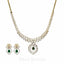 2.15CT Diamond Necklace & Drop Earring Set in 18K Yellow W/Pear Cut Emerald - Virani Jewelers