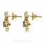 2.15CT Diamond Necklace & Drop Earring Set in 18K Yellow W/Pear Cut Emerald - Virani Jewelers