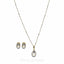 0.33 CT Round Brilliant Diamond Necklace and Earring Set in Yellow Gold W/ Oval-Shape Pendant - Virani Jewelers