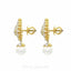 4.95CT Diamond Necklace & Earrings Set in 18K Gold W/ Pear Frame Pendant & Single Drop Pearl - Virani Jewelers