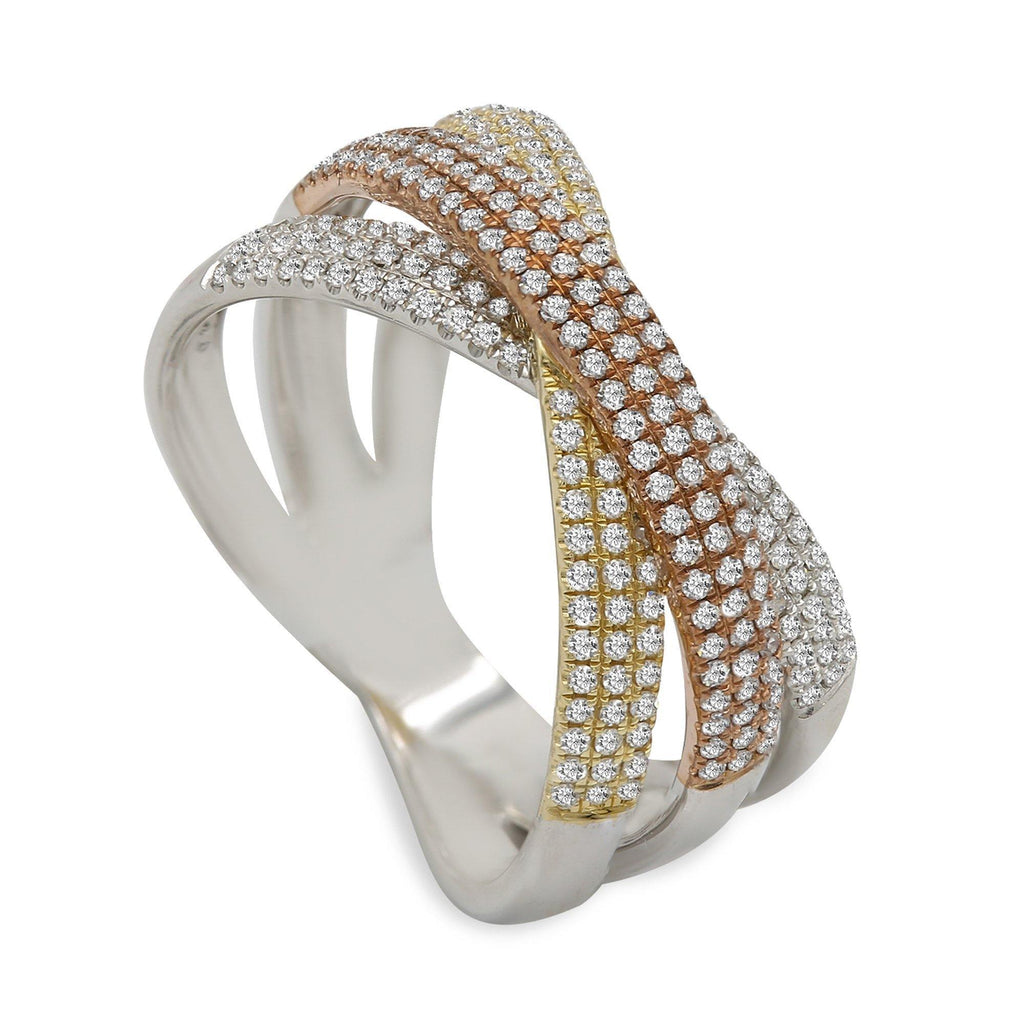 Minimalist 0.6CT Diamond Ring in 14K Yellow, White & Rose Gold Tone - Virani Jewelers | Minimalist 0.6 ct Diamond Ring in 14K Multitone Yellow, White and Rose Gold. The gold weight is 5...