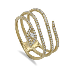0.28CT Diamond Serpent Ring Set in 14K Yellow Gold - Virani Jewelers
