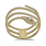 0.28CT Diamond Serpent Ring Set in 14K Yellow Gold - Virani Jewelers | This is a minimalist Diamond Serpent Ring set in 14K yellow gold. The Diamond Serpent Ring featur...