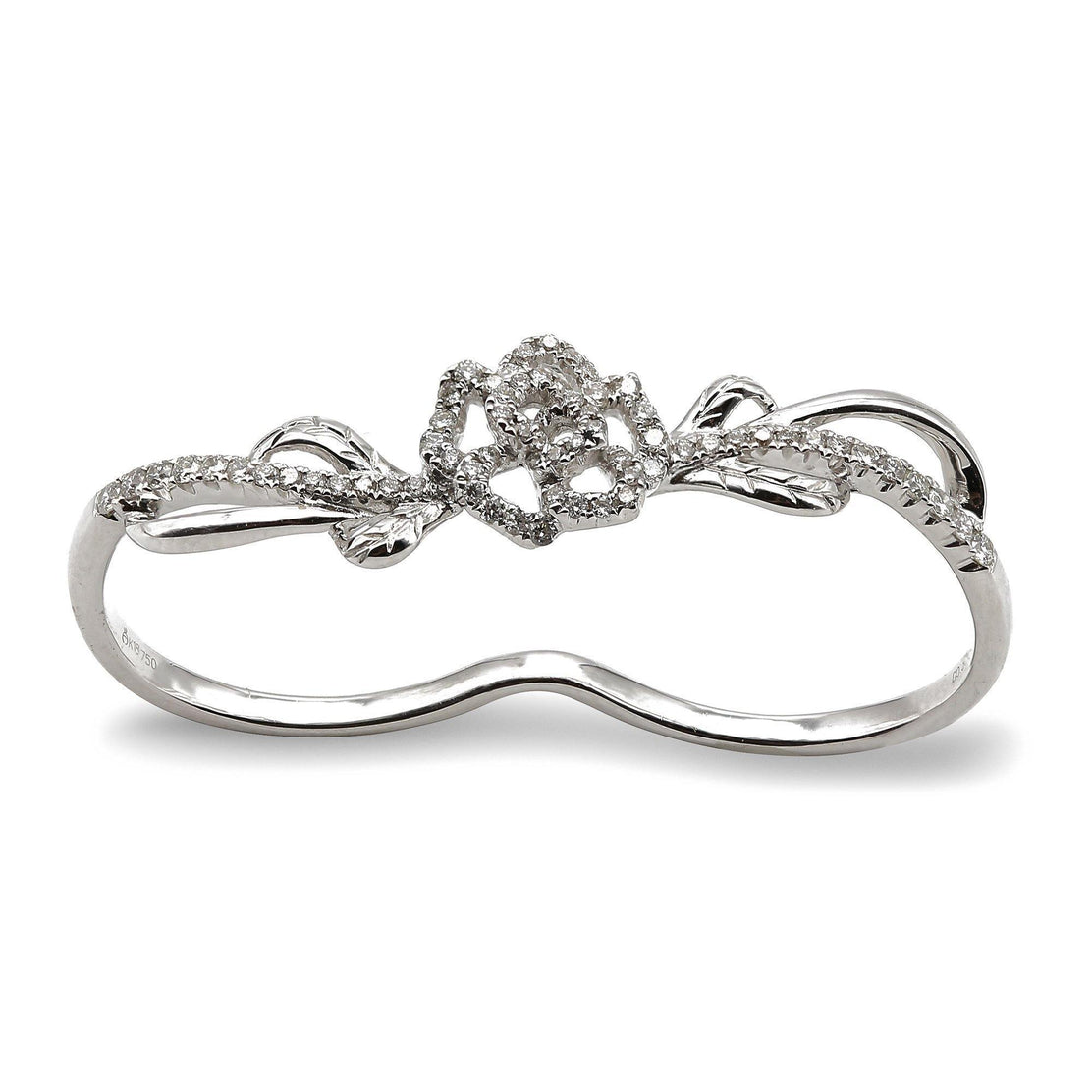 Floral Double Finger Ring 0.3CT Diamond Virani Jewelers