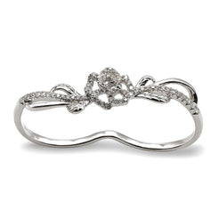 0.3CT Diamond Double Finger Ring W/ Floral Frame - Virani Jewelers