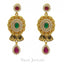 22K Antique Gold Finish Long Necklace & Earring Set W/ Beaded Accents - Virani Jewelers