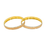 22K Yellow, White & Rose Gold Diamond Cut Gold Bangles, Set of 2 - Virani Jewelers | 22K Diamond Cut White, Yellow, & Rose Gold Bracelet Bangles, Set of 2 for Women. Bangles feat...