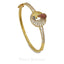 22K Yellow Gold Peacock Frame Bangle Set W/ Cubic Zirconia Stones - Virani Jewelers