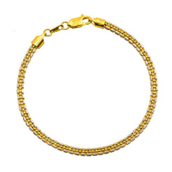 22K Multi Tone Gold Bracelet W/ Round & Rondelle Gold Beads - Virani Jewelers