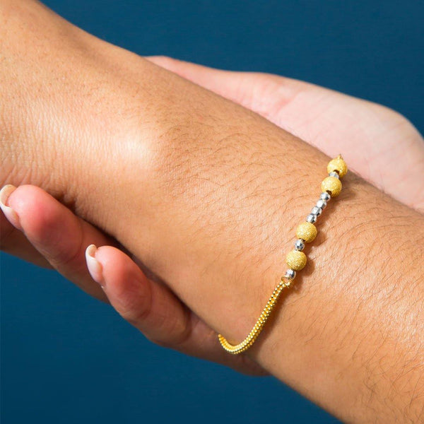 Ornate Wavy Bead 22k Gold Bangle Bracelet – Andaaz Jewelers