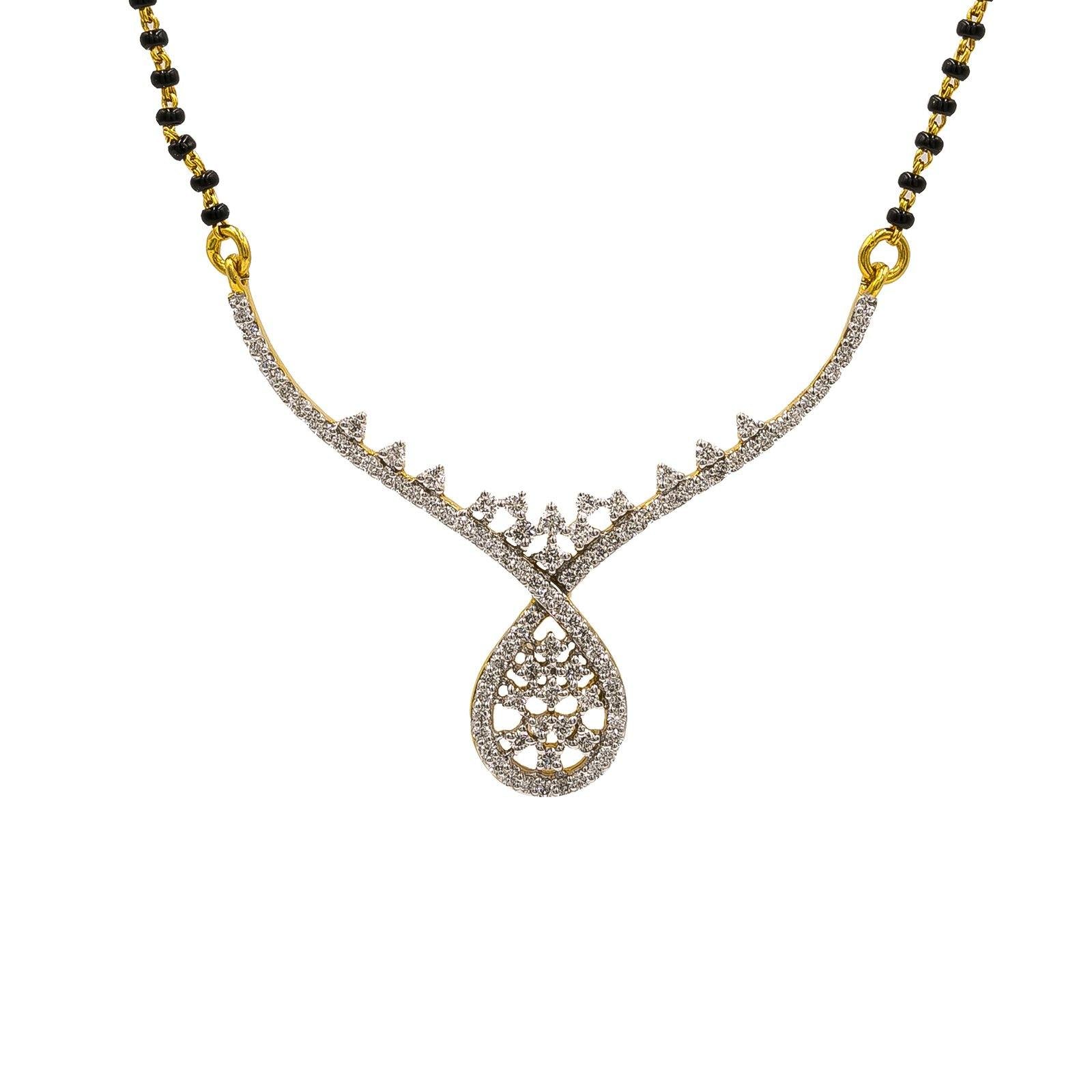 18K Yellow Gold Diamond Mangalsutra Necklace W 0.63ct VS SI Diamonds Virani Jewelers