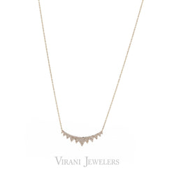 14K Rose Gold Diamond Necklace W/ 0.45ct Pave Diamonds - Virani Jewelers