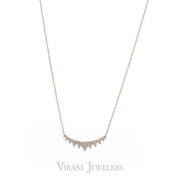 14K Rose Gold Diamond Necklace W/ 0.45ct Pave Diamonds - Virani Jewelers | 
14K Rose Gold Diamond Necklace W/ 0.45ct Pave Diamonds for women. This minimalist 14K rose gold ...