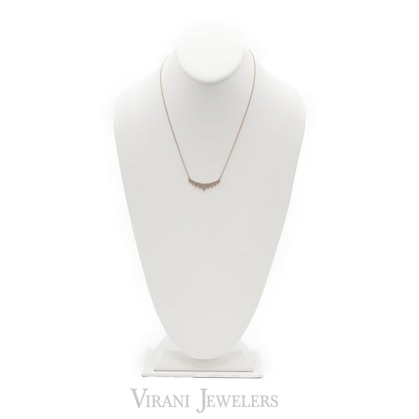 14K Rose Gold Diamond Necklace W/ 0.45ct Pave Diamonds - Virani Jewelers | 
14K Rose Gold Diamond Necklace W/ 0.45ct Pave Diamonds for women. This minimalist 14K rose gold ...