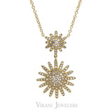 0.32CT Diamond Dual Pendant Necklace set in 14K Yellow Gold - Virani Jewelers | 0.32CT Diamond Dual Pendant Necklace set in 14K Yellow Gold for Women. Necklace features a double...