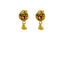 22K Yellow Gold Stud Earrings W/ Enamel Design & Round Gold Decals - Virani Jewelers