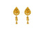 22K Yellow Gold Earrings W/ Double Teardrop Pendants & Floral Filigree Designs - Virani Jewelers