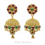 22K Yellow Gold Flower Jhumkis Drop Earrings W/Rope Filigree - Virani Jewelers
