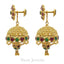 22K Yellow Gold Flower Jhumkis Drop Earrings W/Rope Filigree - Virani Jewelers