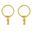 22K Yellow Gold Hoop Earrings W/ Hanging Jhumki Accents - Virani Jewelers