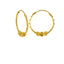 22K Yellow Gold Hoop Earrings W/ Chiselled Hoop & Clustered Balls - Virani Jewelers