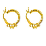 22K Multi Tone Gold Hoop Earrings W/ Prong Set Cubic Zirconia - Virani Jewelers |  22K Multi Tone Gold Hoop Earrings W/ Prong Set Cubic Zirconia for women. This elegant 22K multi ...