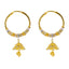 22K Multi Tone Gold Hoop Earrings W/ Jhumki Drops & Textured Gold Caps - Virani Jewelers
