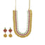 22K Gold Ruby Emerald Floral Kasu Necklace & Earrings Set - Virani Jewelers