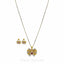 22K Two Tone Gold Pendant on 18K Gold Chain & Matching Earrings Set - Virani Jewelers