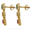 22K Gold Cable Link Necklace & Drop Earrings W/ Ruby, Emerald, & CZ Stones - Virani Jewelers